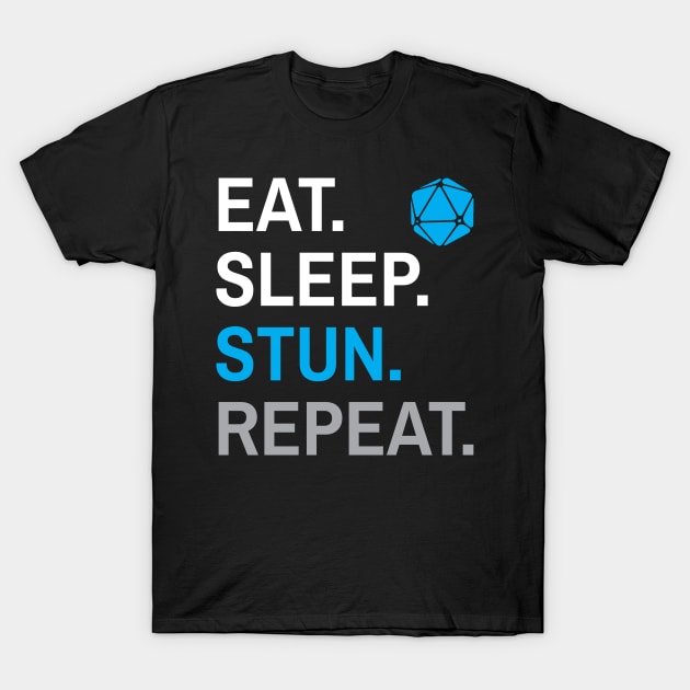 D&D Monk Eat Sleep Stun Repeat T-Shirt by Sunburst